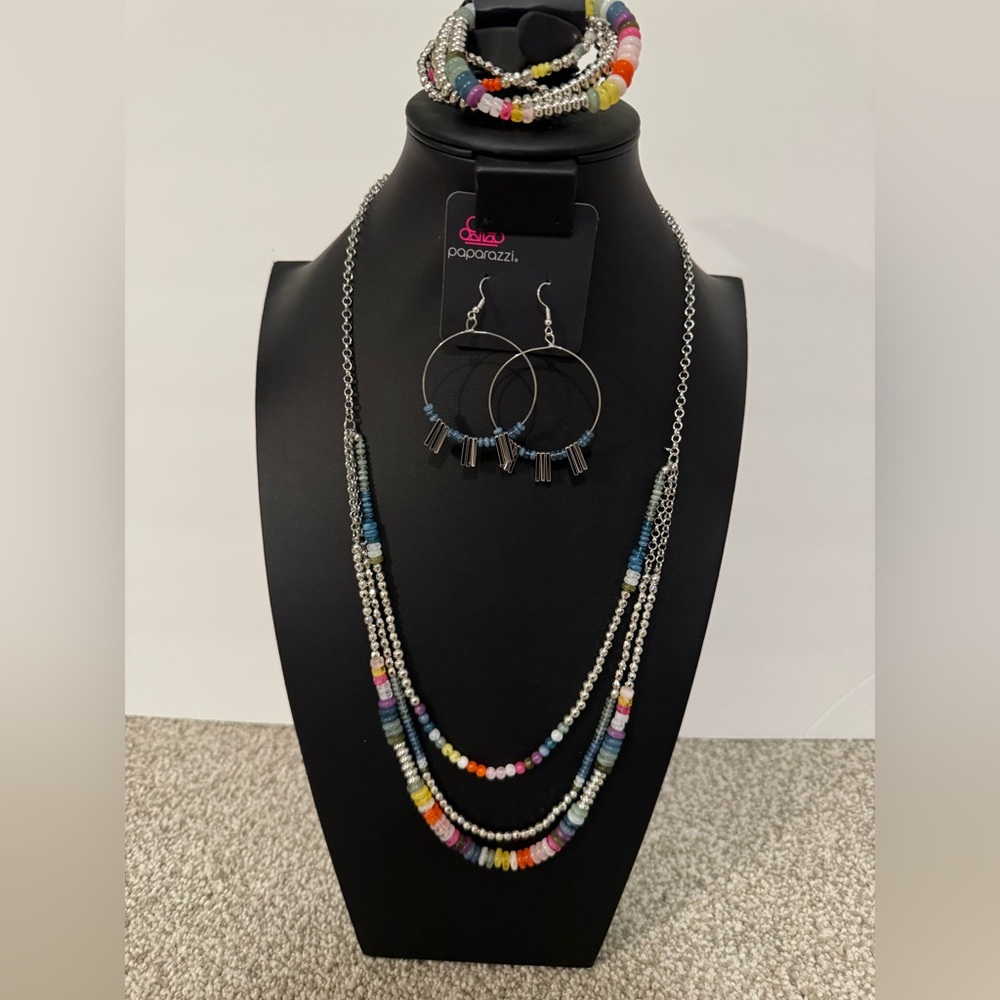 Paparazzi Colorful Beaded Necklace and Earring Set
